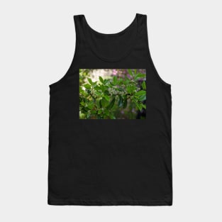 Green and White Blooms on a Branch Tank Top